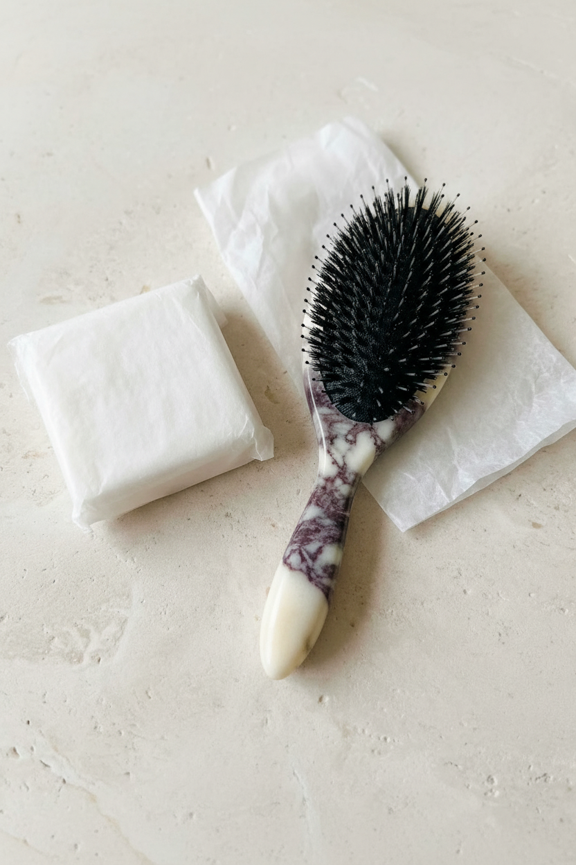 Marble Hairbrush Detail